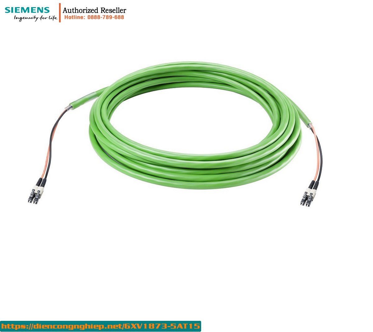 Cáp quang 6XV1873-5AT15 FO Standard GP 50/125 - Lắp sẵn 2 đầu LC Duplex, dài 150m - Mua ngay!