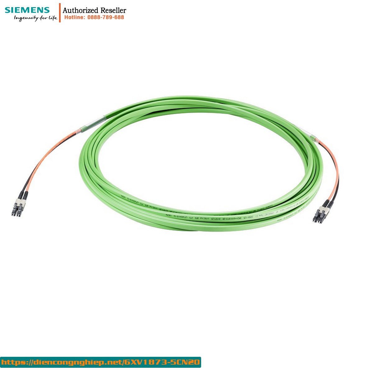 Dây Cáp Quang FO Trailing 6XV1873-5CN20 - Tiền Lắp Ráp 2x LC Duplex, Dài 20m Chính Hãng