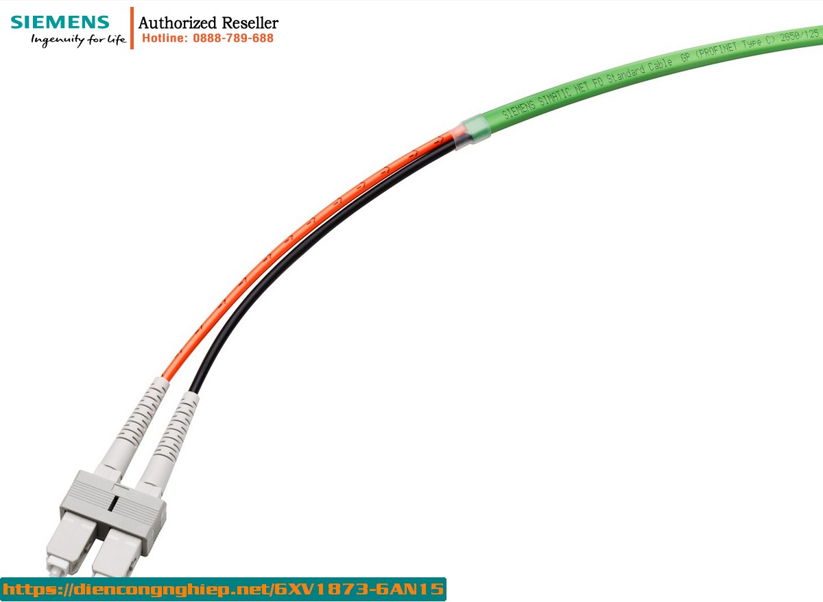 Cáp Quang Tiêu Chuẩn FO 6XV1873-6AN15 - 15m - Đầu Nối SC Đôi, Lắp Đặt Sẵn