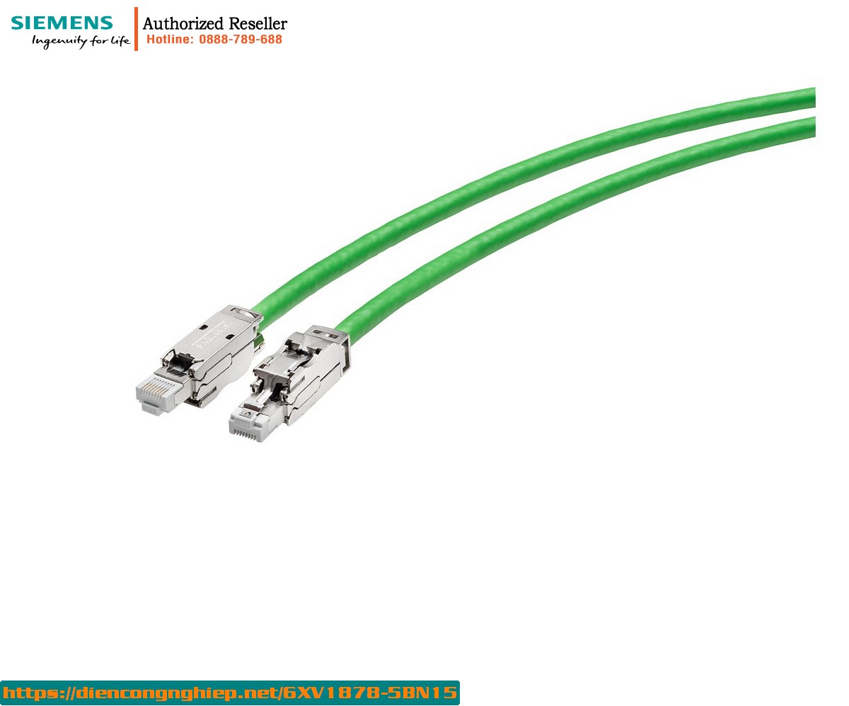 Cáp Mạng Siemens 6XV1878-5BN15 15m - Cáp IE FC RJ45 Plug 180 Lõi 4x2 Linh Hoạt, Lắp Sẵn Đầu Nối