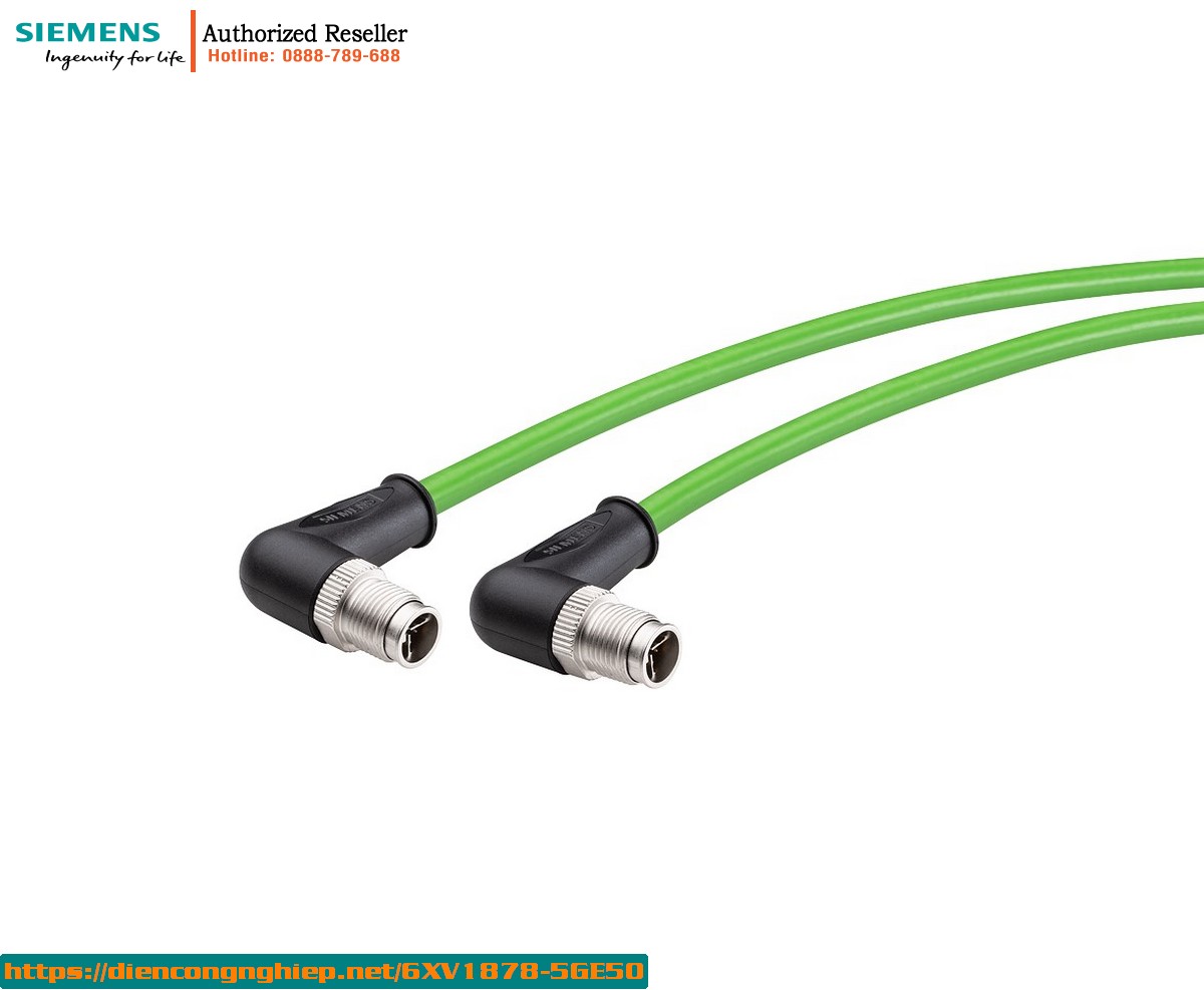 Cáp Mạng Công Nghiệp Siemens M12 X-Coded 90 Độ 0.5m - 6XV1878-5GE50