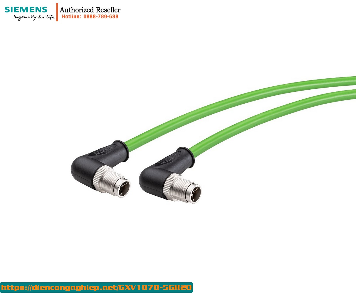Dây Cáp Mạng IE TP 6XV1878-5GH20 - Cáp M12 X-Coded 90 Độ 2.0m Chính Hãng
