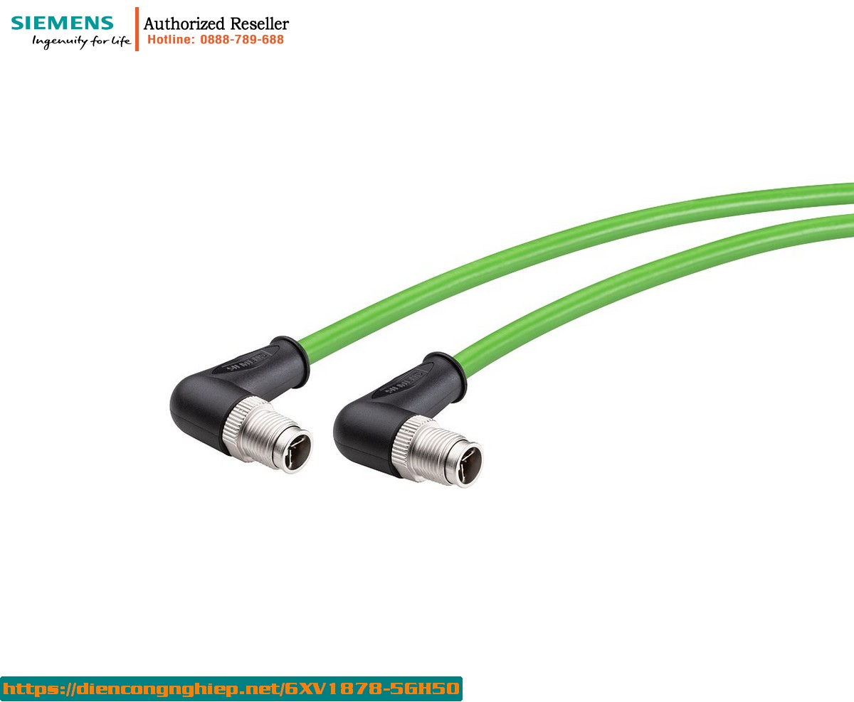 Dây Mạng Công Nghiệp M12 X-Code 5m - Cáp M12 90 Độ 6XV1878-5GH50 | Cáp Mạng Chống Nhiễu