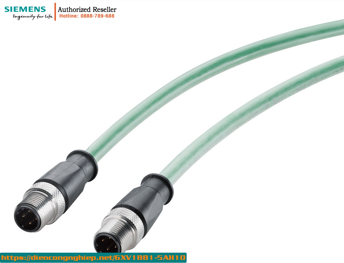 Cáp Kết Nối IE Robust 6XV1881-5AH10 - M12-180/M12-180, IP69, Cắm Sẵn, Chống Nước, 1m