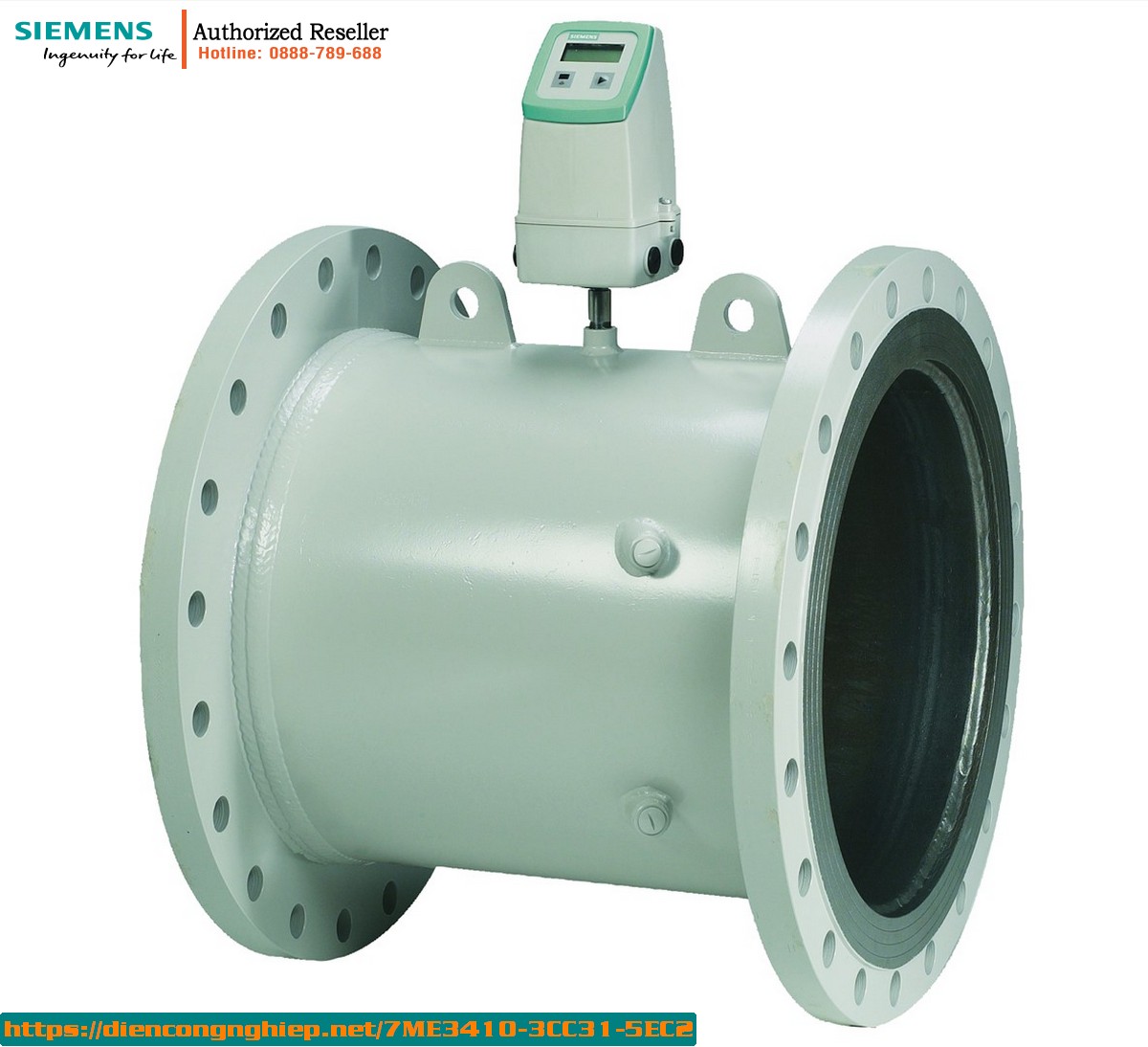 Đồng hồ đo lưu lượng siêu âm Siemens SITRANS FUE380 7ME3410-3CC31-5EC2 - DN400, thép carbon, chứng nhận EN1434, phê duyệt đo thương mại