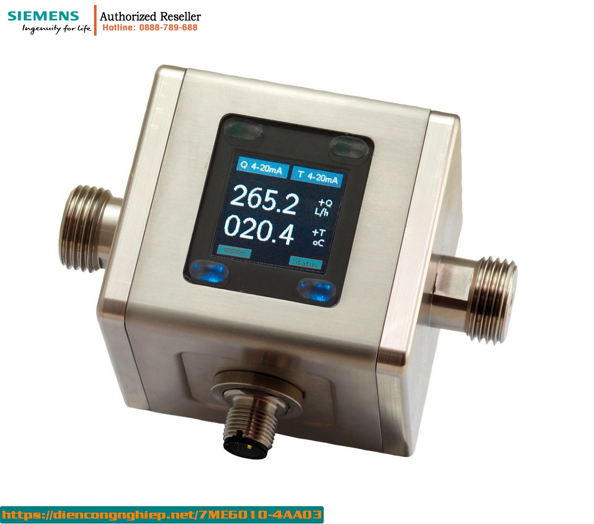 Đồng Hồ Đo Lưu Lượng Điện Từ Siemens 7ME6010-4AA03 - Đo Thể Tích & Nhiệt Độ Chất Lỏng Dẫn Điện