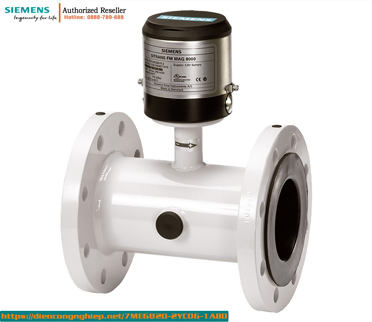 Đồng hồ đo lưu lượng điện từ dùng pin SITRANS FM MAG 8000 CT 7ME6820-2YC06-1AB0 - Đo nước & chuyển giao thương mại