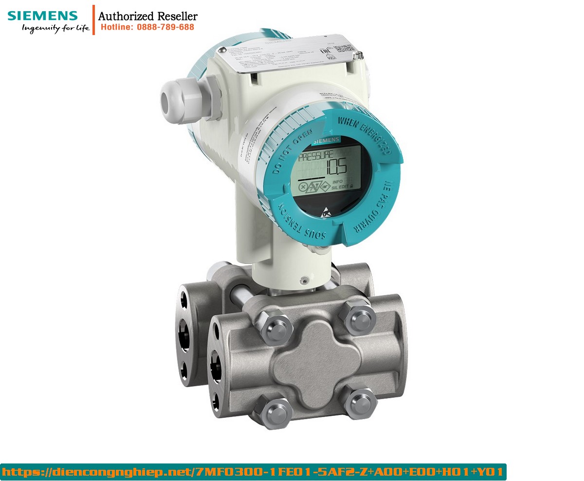 Cảm Biến Áp Suất SITRANS P320 HART 4-20mA 7MF0300-1FE01-5AF2-Z+A00+E00+H01+Y01 - Đo Áp Suất Tuyệt Đối, Màn Hiển Thị, Kết Nối NPT