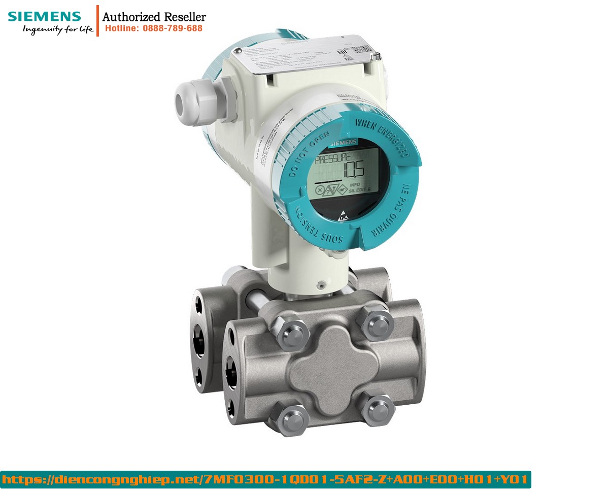 Cảm biến áp suất Siemens SITRANS P320 HART 4-20mA, mã 7MF0300-1QD01-5AF2-Z+A00+E00+H01+Y01, ren G1/2