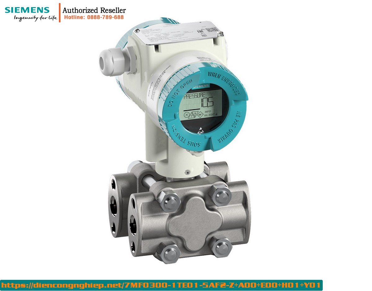Cảm Biến Áp Suất Siemens SITRANS P320 HART 7MF0300-1TE01-5AF2-Z+A00+E00+H01+Y01 - Đo Áp Suất 63 Bar, Vỏ Thép Không Gỉ