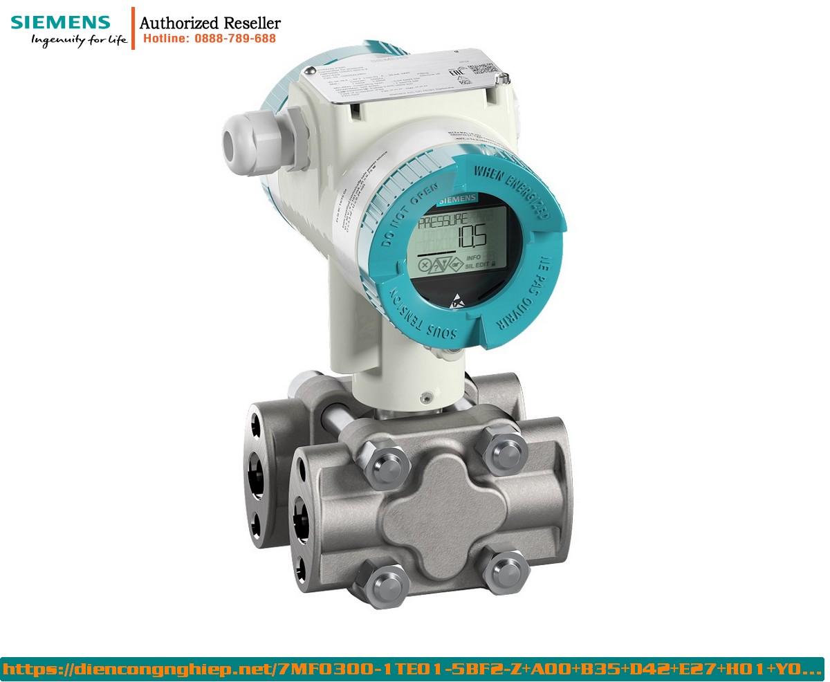 Máy Đo Áp Suất SITRANS P320 HART - Cảm Biến Áp Suất Đồng Hồ 4-20mA - 7MF0300-1TE01-5BF2-Z+A00+B35+D42+E27+H01+Y01+Y15 - Chứng Nhận NEPSI