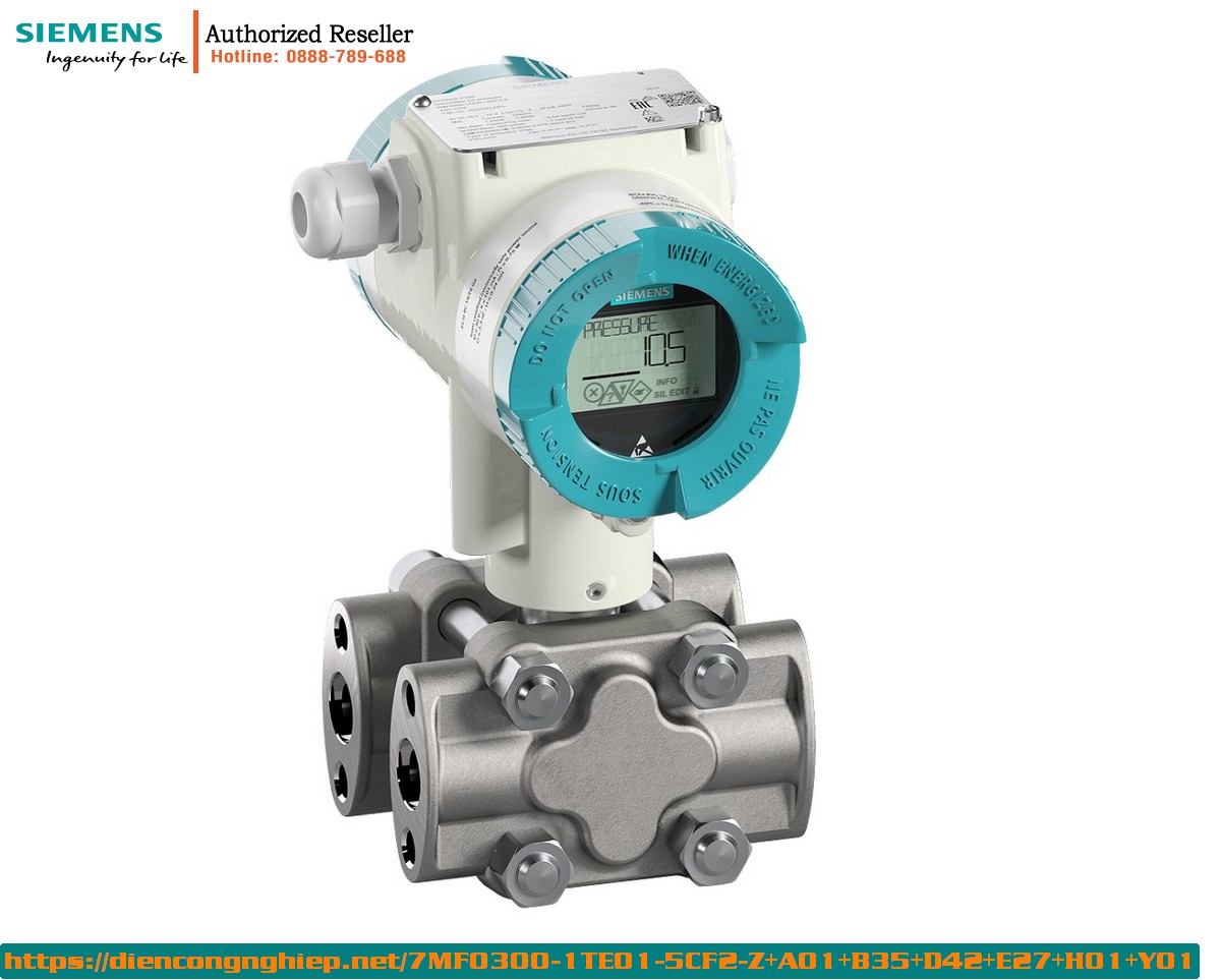 Cảm biến áp suất Siemens SITRANS P320 HART 4-20mA chống nổ có màn hình - 7MF0300-1TE01-5CF2-Z+A01+B35+D42+E27+H01+Y01