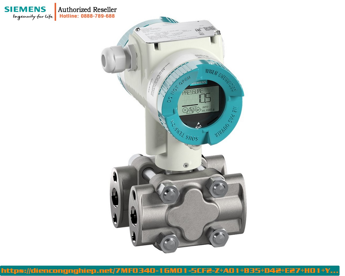 Cảm Biến Áp Suất Chênh Lệch SITRANS P320 HART 4-20mA, Chống Nổ, Màn Hình Hiển Thị - 7MF0340-1GM01-5CF2-Z+A01+B35+D42+E27+H01+Y01+Y15