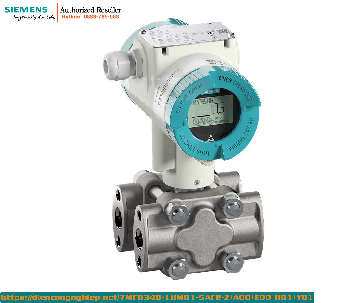 Cảm Biến Áp Suất Chênh Lệch SITRANS P320 HART 4-20mA - Mã 7MF0340 | Đo Lưu Lượng, Vật Liệu Thép Không Gỉ, Chuẩn CE/UKCA