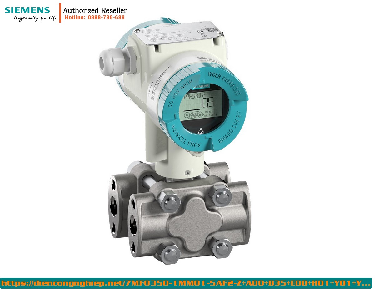 Cảm Biến Áp Suất Siemens SITRANS P320 HART 4-20mA - Đo Chênh Áp & Dòng Chảy - Mã 7MF0350-1MM01-5AF2-Z+A00+B35+E00+H01+Y01+Y15