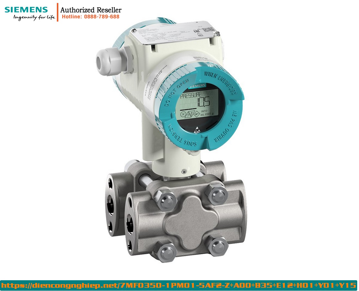 Cảm biến áp suất Siemens SITRANS P320 HART 4-20mA, mã 7MF0350-1PM01-5AF2-Z+A00+B35+E12+H01+Y01+Y15