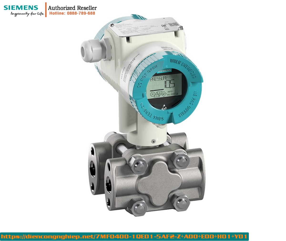 Cảm Biến Áp Suất SITRANS P420 HART 7MF0400-1QE01-5AF2-Z+A00+E00+H01+Y01 | Đo Áp Suất 16 bar, Tín Hiệu 4-20mA, Kết Nối NPT