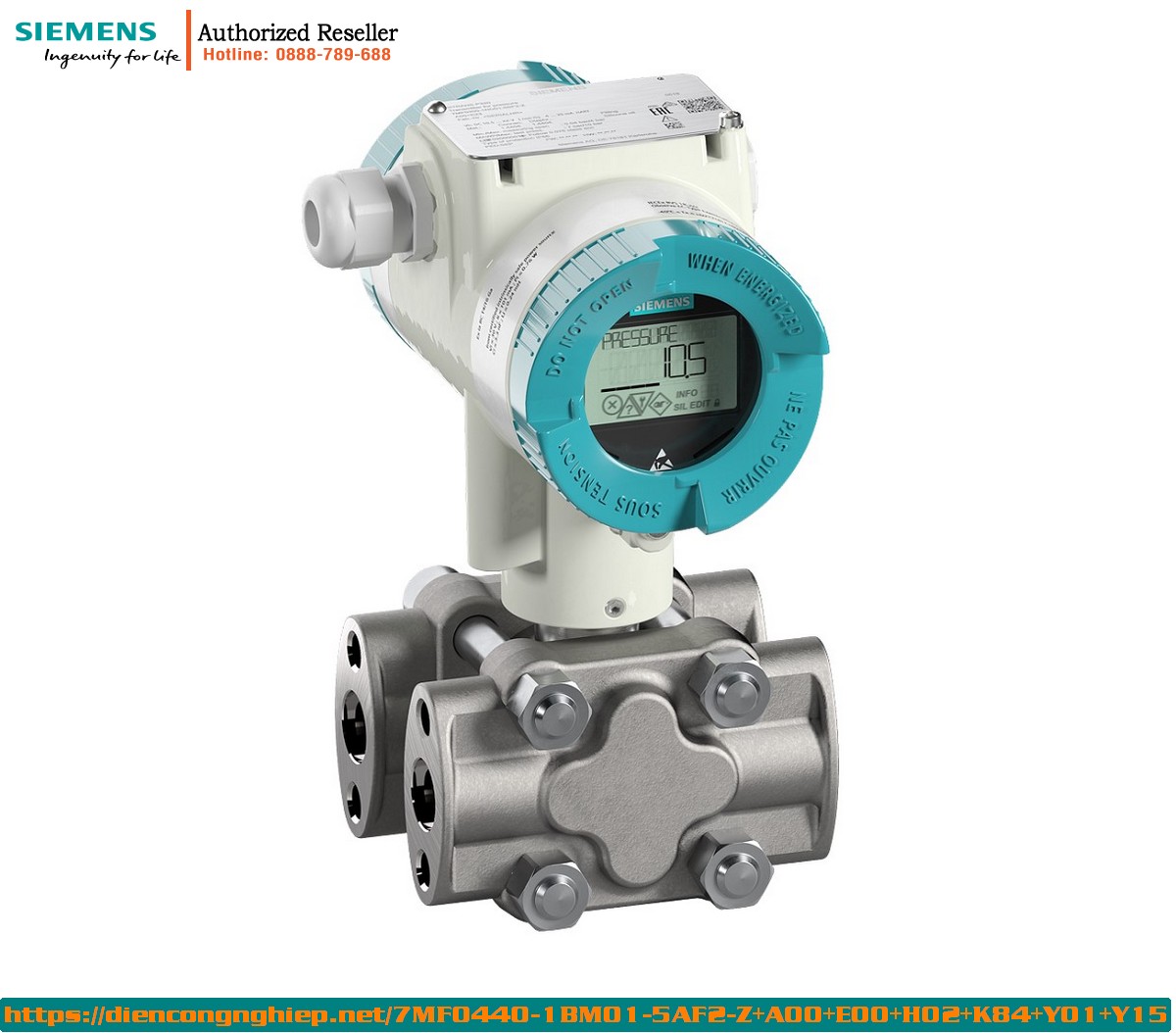 Cảm biến áp suất chênh lệch & lưu lượng SITRANS P420 HART 4-20mA, PN160, thép không gỉ, màn hình hiển thị - 7MF0440-1BM01-5AF2-Z+A00+E00+H02+K84+Y01+Y15