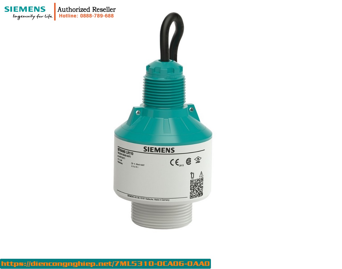 Cảm biến radar đo mức liên tục không tiếp xúc Siemens 7ML5310-0CA06-0AA0 - Phạm vi 15m, kết nối HART/Bluetooth, chứng nhận cFM/cCSAus/CE/RCM