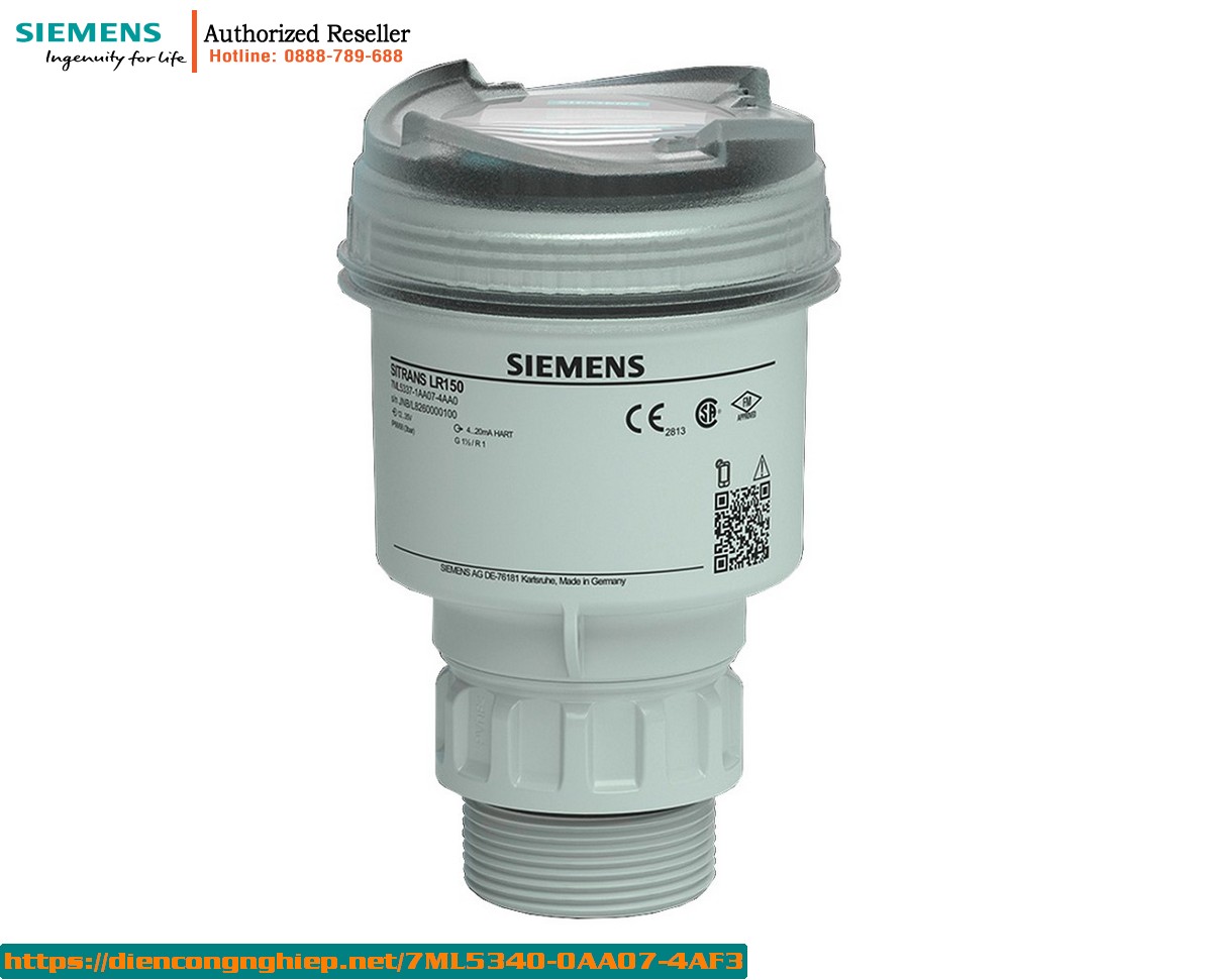 Máy đo mức radar SITRANS LR150 7ML5340-0AA07-4AF3 - Cảm biến không tiếp xúc, đo chất lỏng & rắn, phạm vi 15m, kết nối 1-1/2