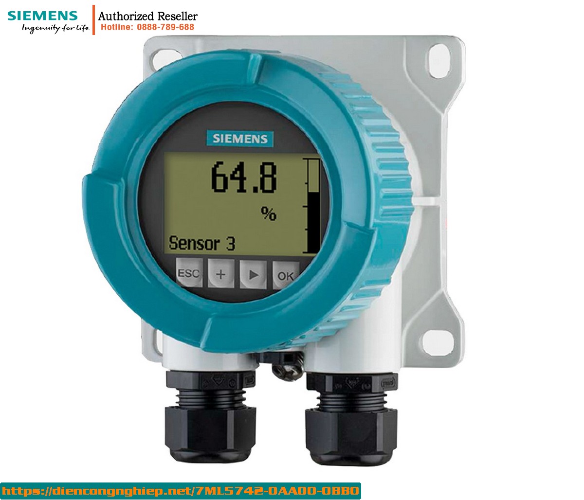Màn Hình Hiển Thị Từ Xa Siemens SITRANS RD150 7ML5742-0AA00-0BB0 - Hỗ Trợ HART/4-20mA, Vỏ Chống Nước IP66, Lắp Đặt Linh Hoạt - Chính Hãng Siemens