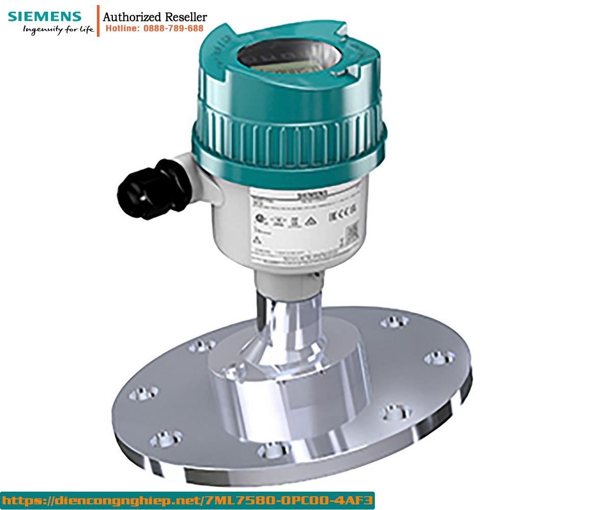 Máy đo mức radar Siemens SITRANS LR580 7ML7580-0PC00-4AF3 - Cảm biến đo mức liên tục 120m, kết nối Flange DN80, tích hợp HART và màn hình hiển thị tại chỗ