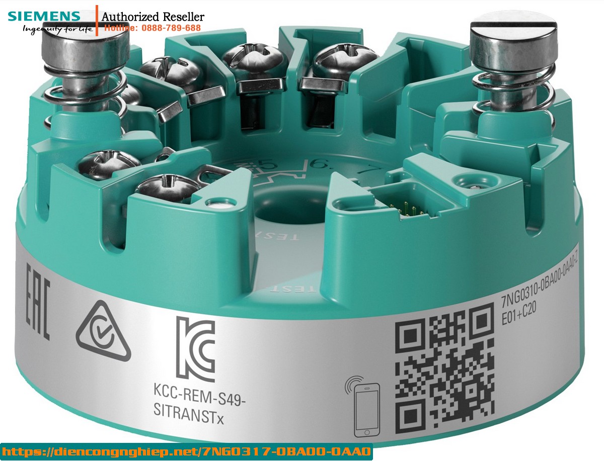 Bộ Chuyển Đổi Nhiệt Độ SITRANS TH320 7NG0317-0BA00-0AA0 - Cảm Biến Pt100, Đầu Cắm DIN, Tín Hiệu 4-20mA