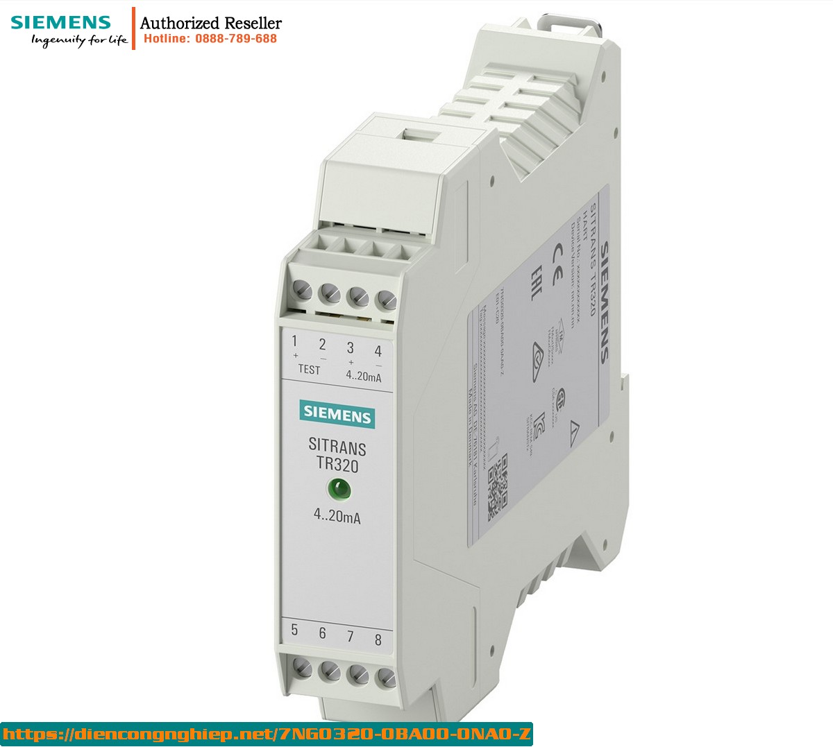 Cảm Biến Nhiệt Độ Rail Mount HART 4-20mA - 7NG0320-0BA00-0NA0-Z - Chứng Nhận Ex i/SIL2/3