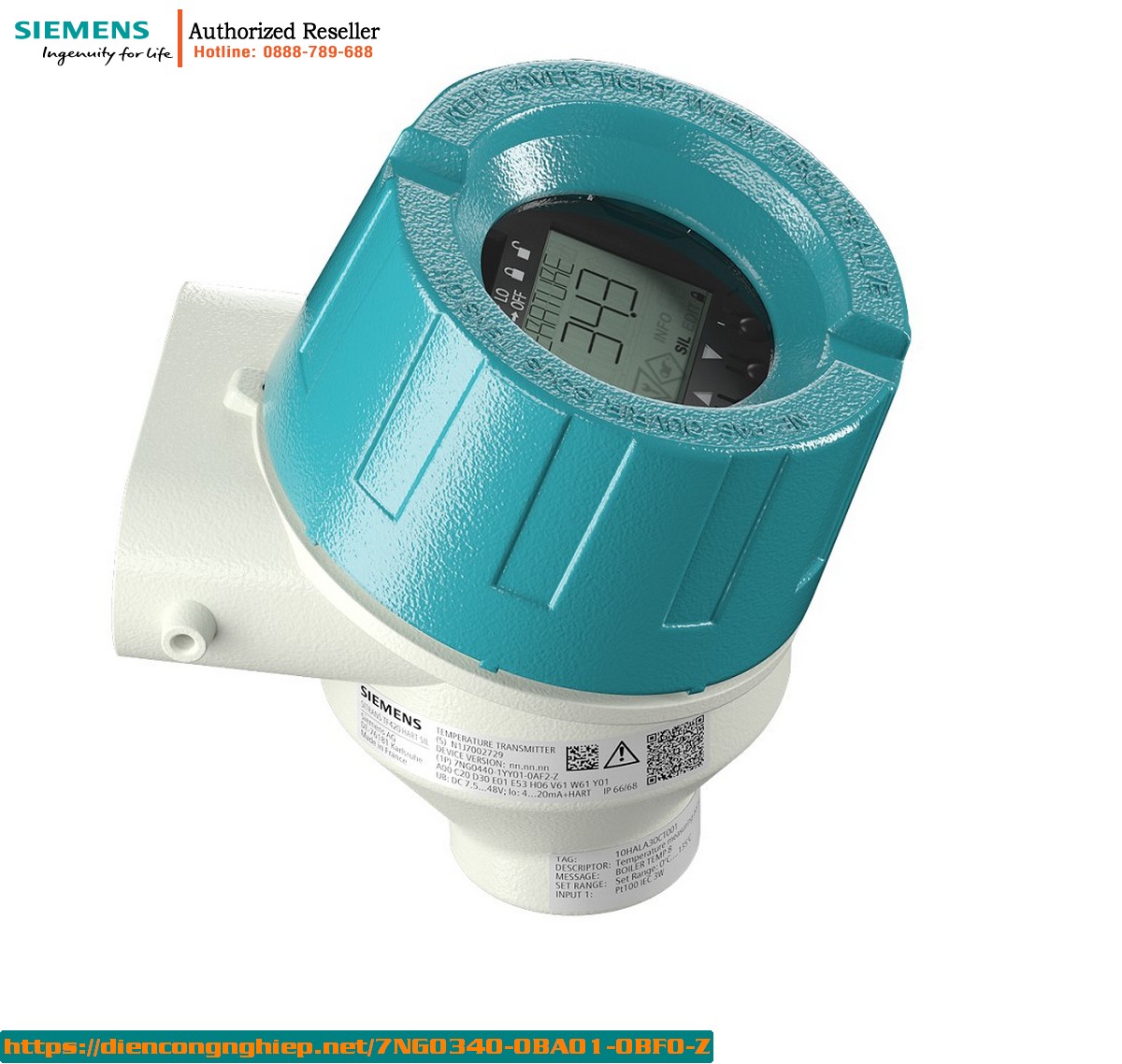 Bộ Chuyển Đổi Nhiệt Độ SITRANS TF320 7NG0340-0BA01-0BF0-Z - HART, RTD Pt100, NEPSI, Vỏ Nhôm Đúc