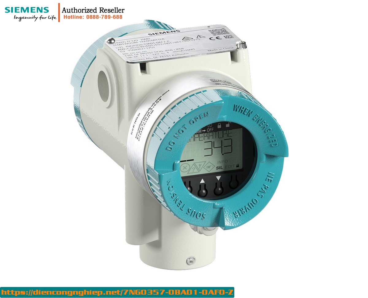 Bộ chuyển đổi nhiệt độ 2 dây 4-20mA SITRANS TF320 vỏ đôi - 7NG0357-0BA01-0AF0-Z - Lắp tường/ống