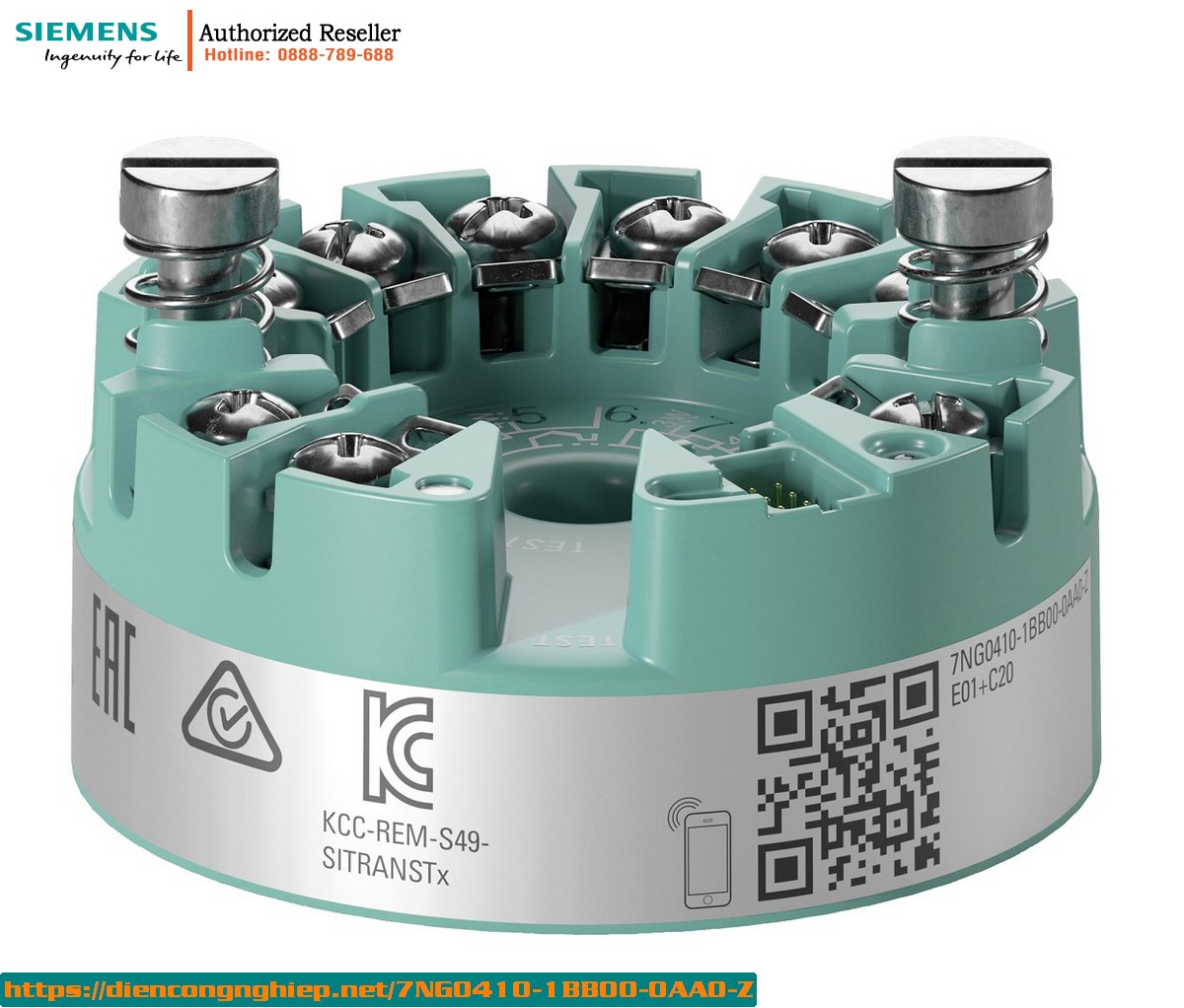 Bộ Chuyển Đổi Nhiệt Độ SITRANS TH420 7NG0410-1BB00-0AA0-Z - 2 Ngõ Vào RTD Pt100, Ngõ Ra 2-Dây HART