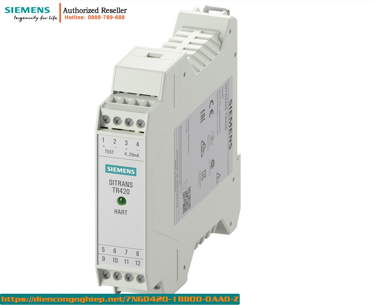Bộ Chuyển Đổi Nhiệt Độ SITRANS TR420 7NG0420-1BB00-0AA0-Z - Đầu Dò 2 Kênh, Ngõ Ra HART, Lắp Rail