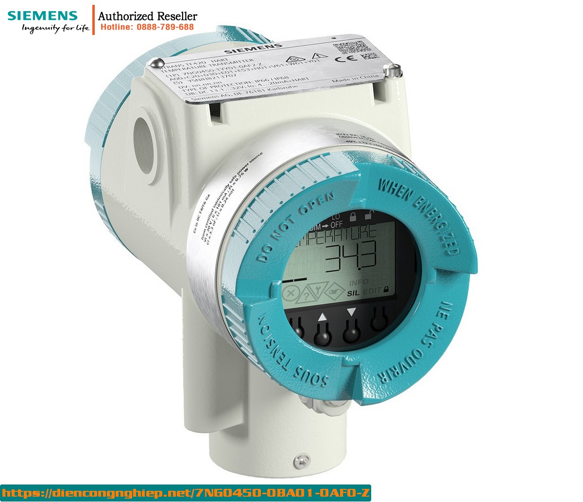 Bộ Chuyển Đổi Tín Hiệu Nhiệt Độ SITRANS TF420 2 Ngõ Vào HART - 7NG0450-0BA01-0AF0-Z - Vỏ Kép Lắp Tường/Ống