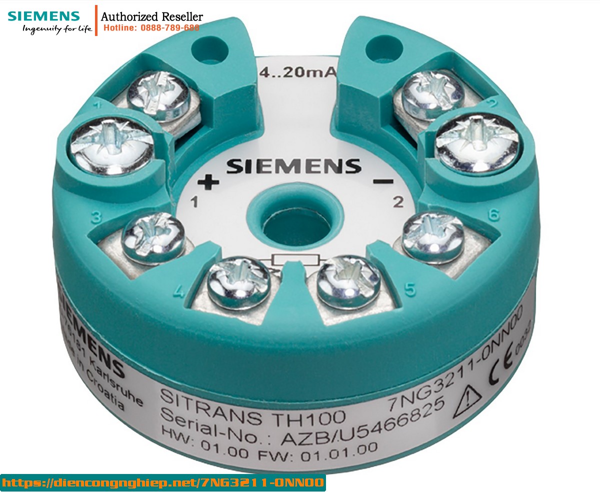 Cảm biến nhiệt độ Siemens 7NG3211-0NN00 - Bộ chuyển đổi tín hiệu PT100 4-20mA, lập trình được, hệ thống 2 dây